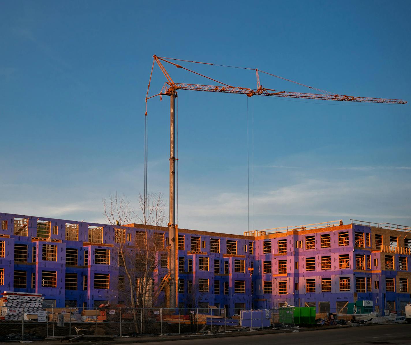 This apartment complex, Nuvelo at Parkside apartments, is one of the multi unit buildings under construction in the heart of Apple Valley.