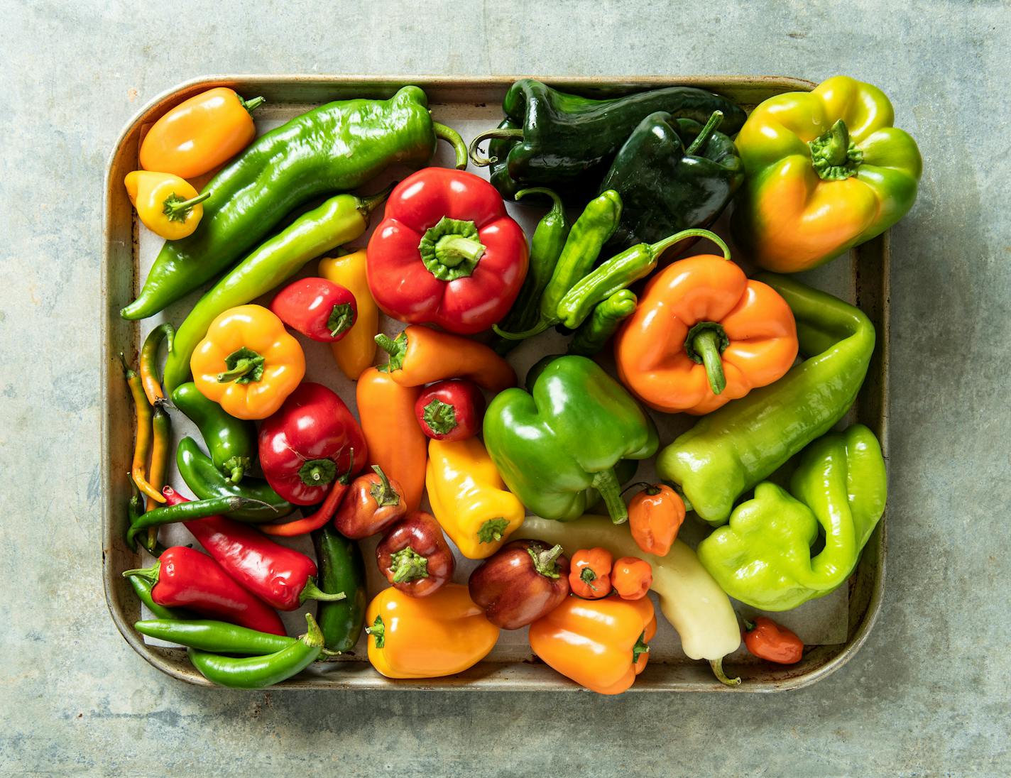 There's a glorious profusion of peppers — plump, sweet bell peppers, tiny, fiery chili peppers, and assorted oblong peppers, with flavors that fall somewhere in between.Story by Beth Dooley, photo by Mette Nielsen, Special to the Star Tribune.