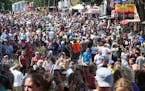 Thousands of fairgoers pack the fairground at the Minnesota State Fair, Monday, Aug. 25, 2014 in Falcon Heights, Minn. (AP Photo/Jim Mone)