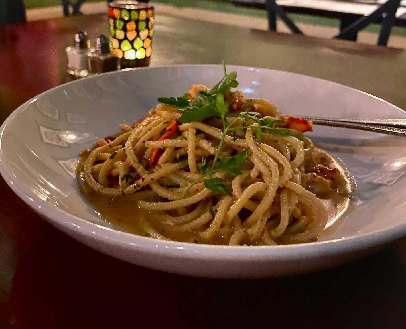 Spaghetti alla chitarra (with lobster) at Pinoli