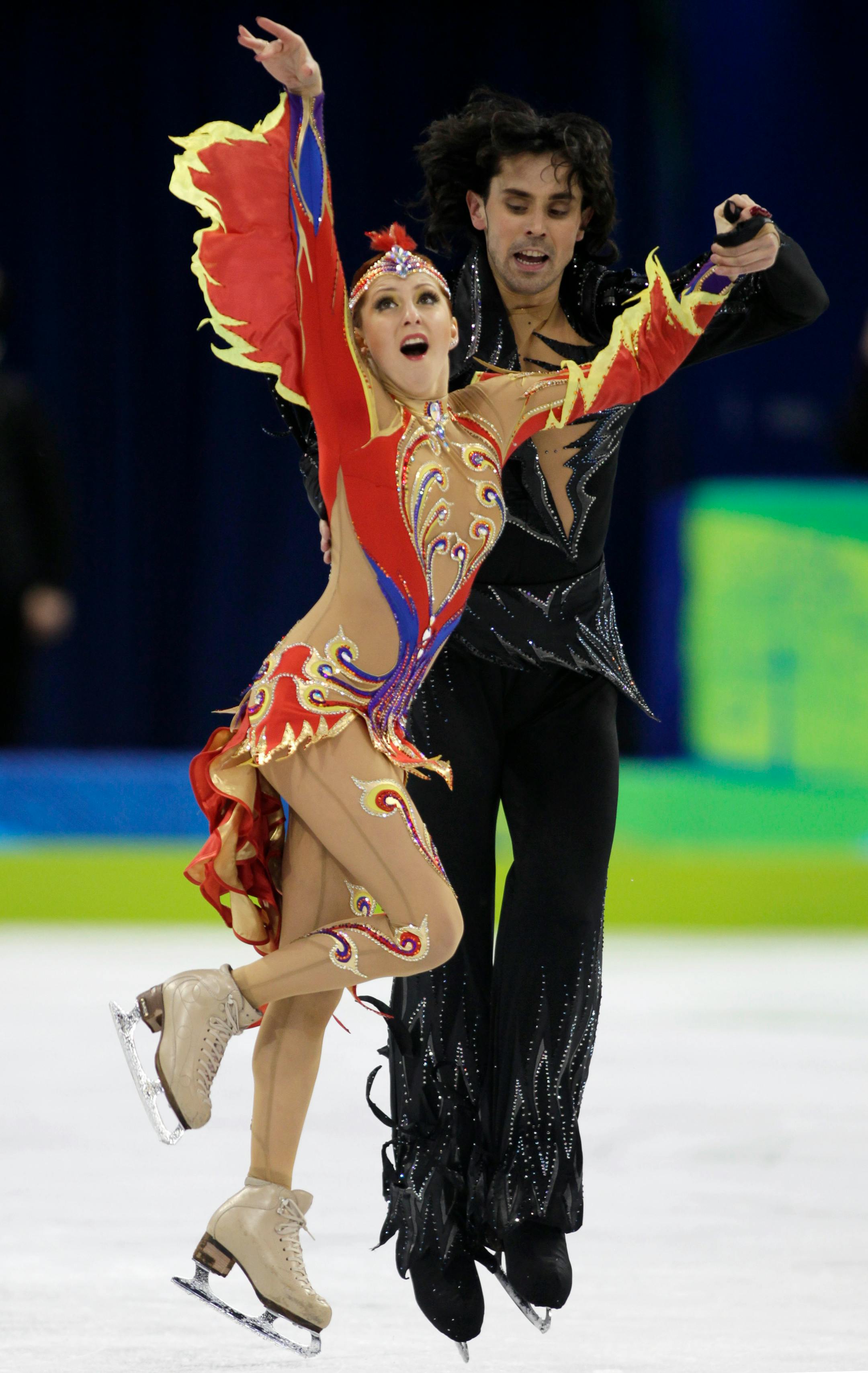 Russia's Jana Khokhlova and Sergei Novitski performing their free dance during the ice dance figure skating competition at the Vancouver 2010 Olympics in Vancouver, British Columbia.