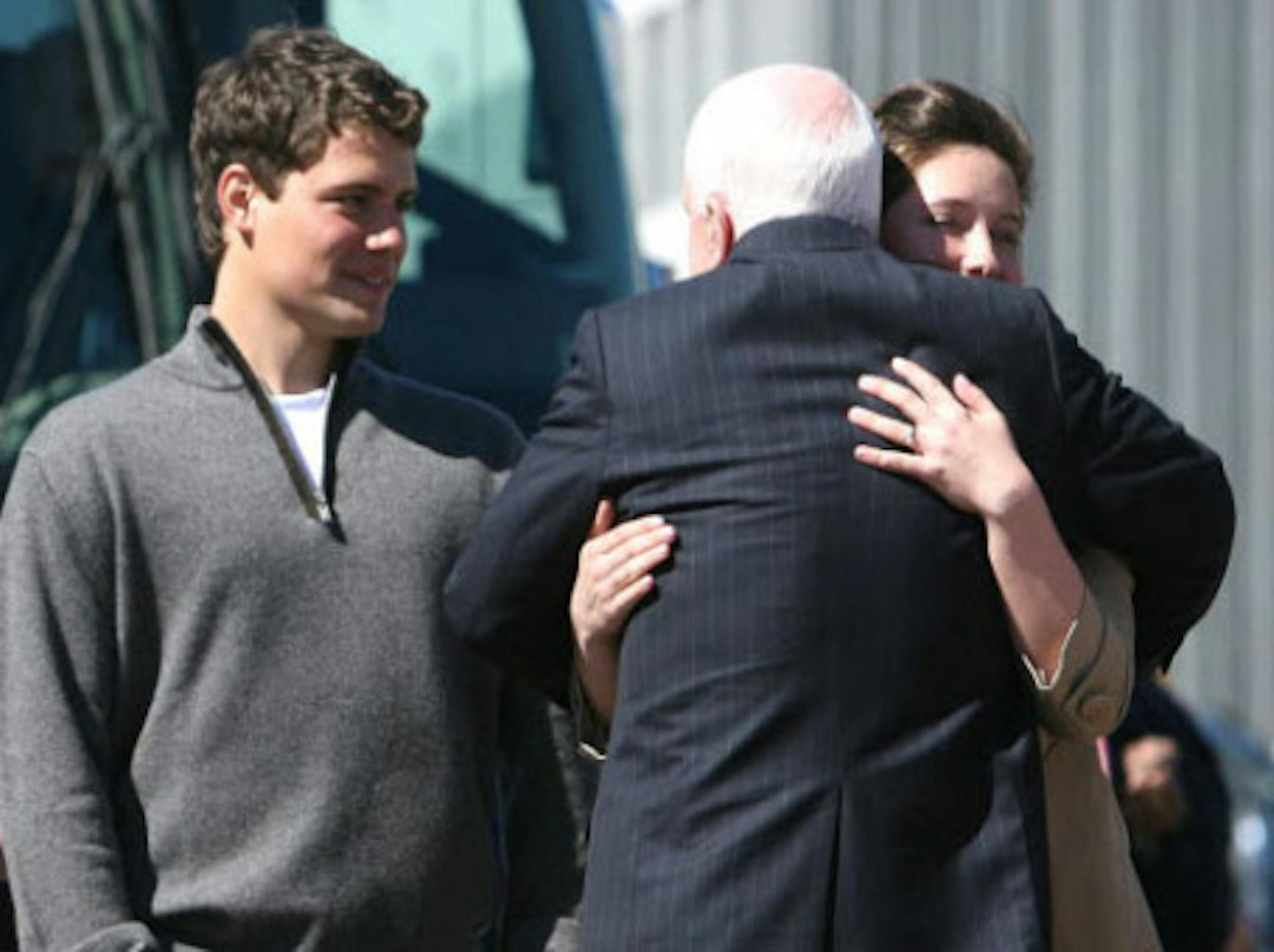 AP photo of Levi watching John McCain hug Bristol.