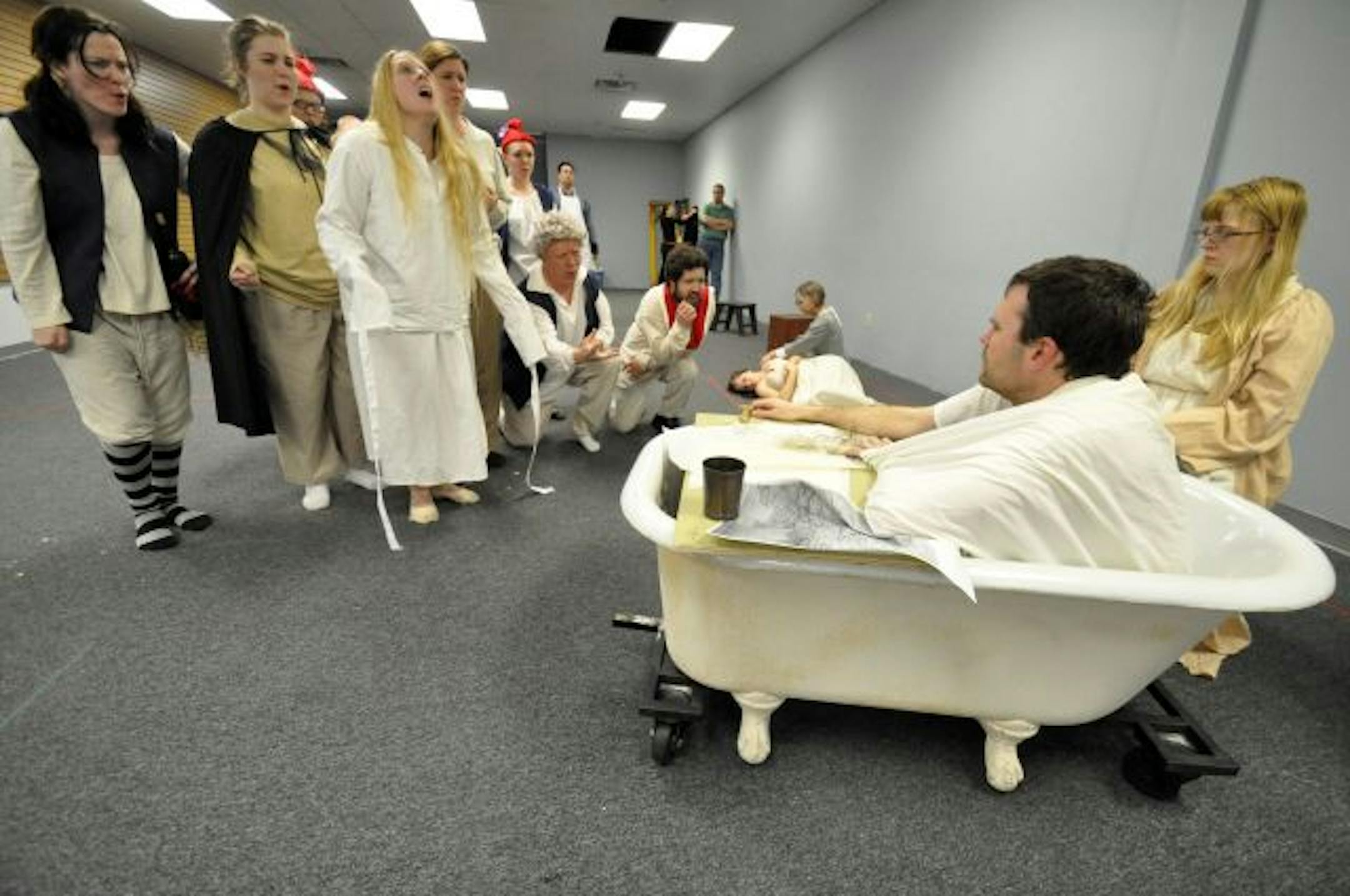 Photo by Liz Rolfsmeier It's not exactly Chanhassen Dinner Theatres fare. The play, described as "a bloody and unrelenting depiction of class struggle and human suffering which asks whether true revolution comes from changing society or changing oneself," will be produced by the Chameleon Theatre Circle at the Burnsville Performing Arts Center in late March and early April.