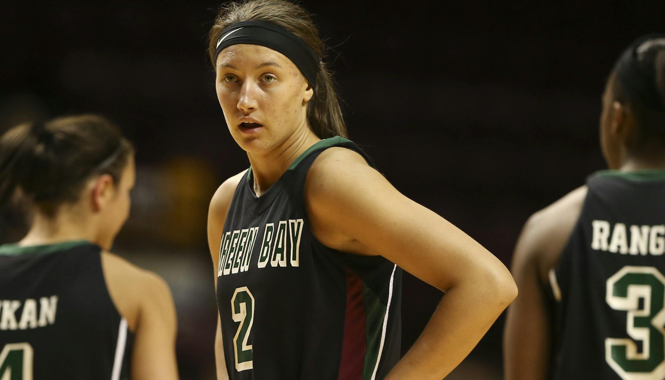 Green Bay Phoenix guard Tesha Buck (2) of Red Wing at Williams Arena Wednesday night. ] JEFF WHEELER ‚Ä¢ jeff.wheeler@startribune.com The University of Minnesota women's basketball team faced the University of Wisconsin - Green Bay in an opening round women's NIT game Wednesday night, March 19, 2014, at Williams Arena in Minneapolis.