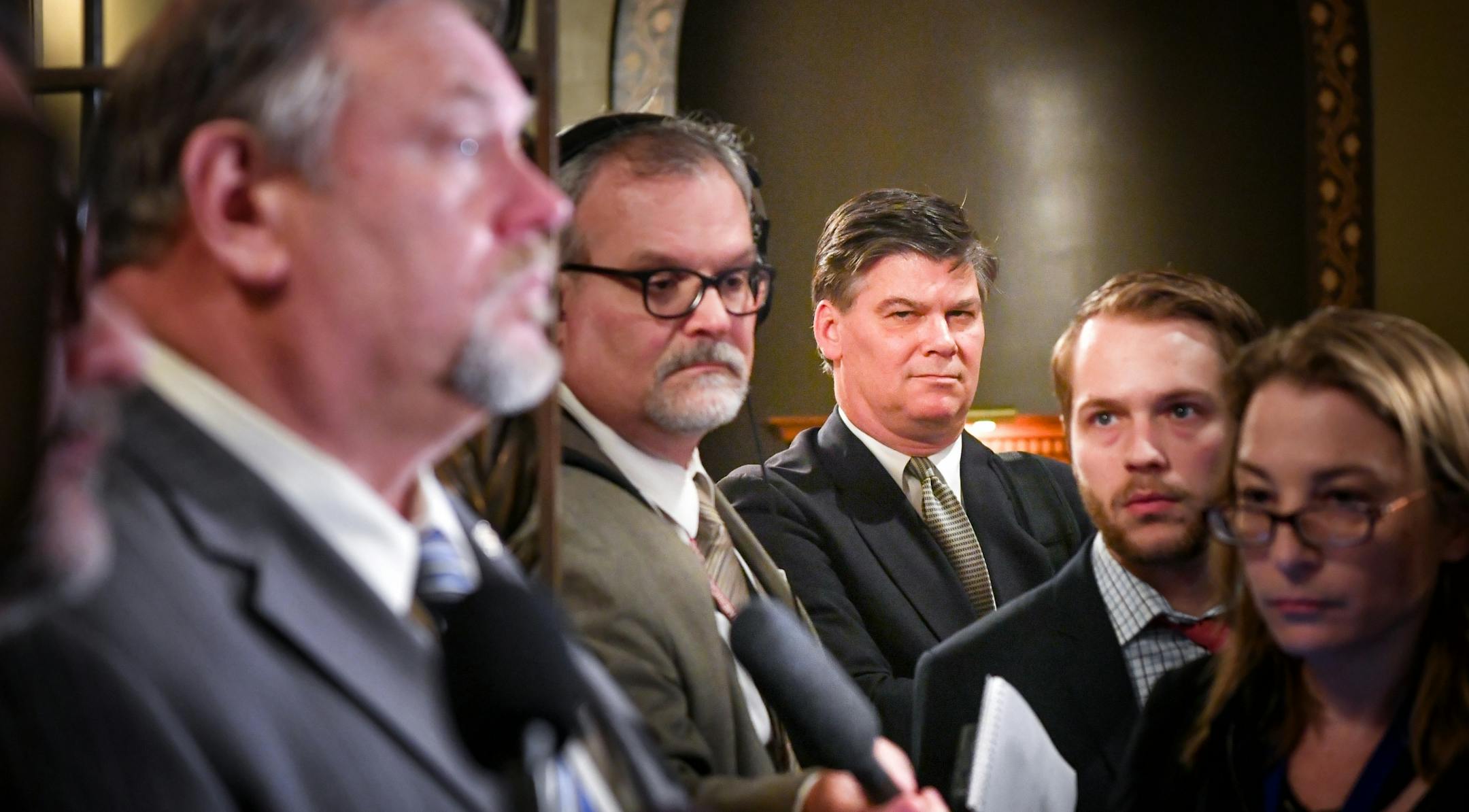 Senator Eric Pratt, R-Prior Lake, stuck around to hear DFLers Senator Scott Dibble and Minority leader Tom Bakk explain how his bill received no DFL votes to be defeated 29-38. Pratt was the author of the Real ID bill.