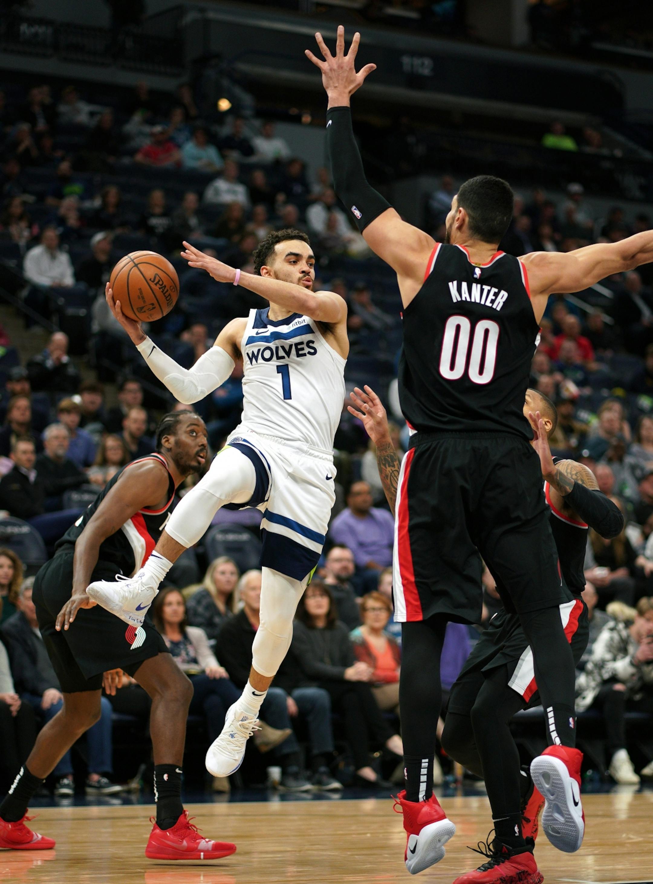 Minnesota Timberwolves Tyus Jones had a good 3rd quarter but the Wolves couldn't put Portland Trailblazers away in the 4th quarter.