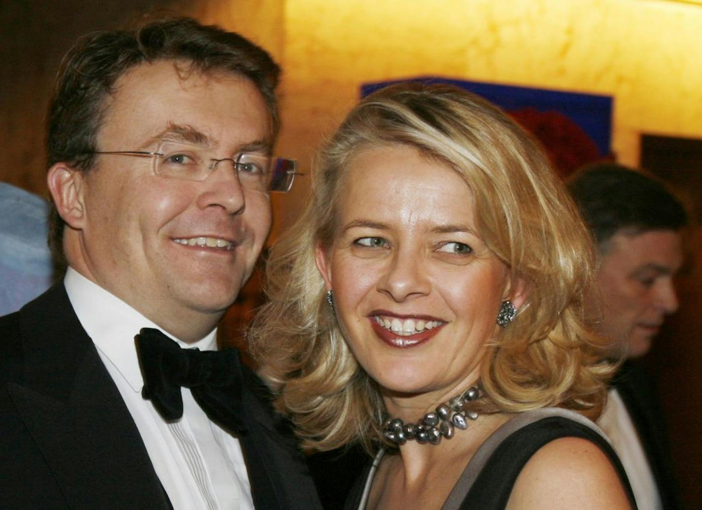 FILE - In this Dec. 10, 2008 file photo Dutch Prince Johan Friso, left, and his wife Mabel, right, arrive for a gala dinner at the Grand Hotel in Oslo, Norway.