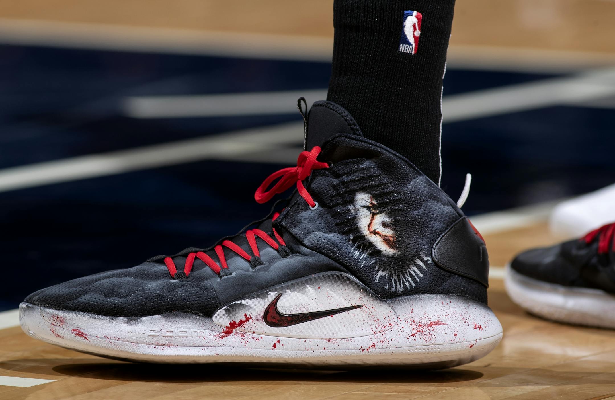 Karl-Anthony Towns wore Halloween inspired shoes.