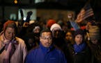 Nov. 19: Congressman Keith Ellison and other elected officials spoke at a news conference across the street from the 4th Precinct headquarters Thursda