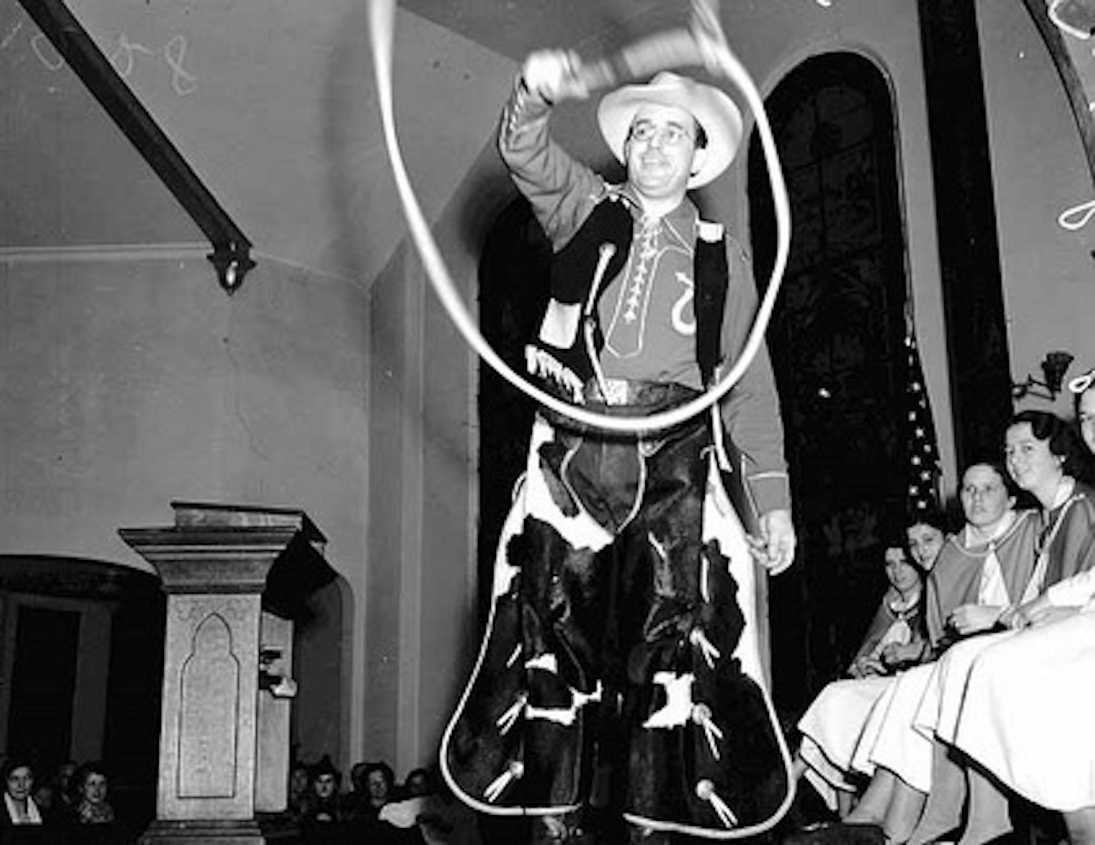 Cowboy evangelist J.C. Kellogg, 1936