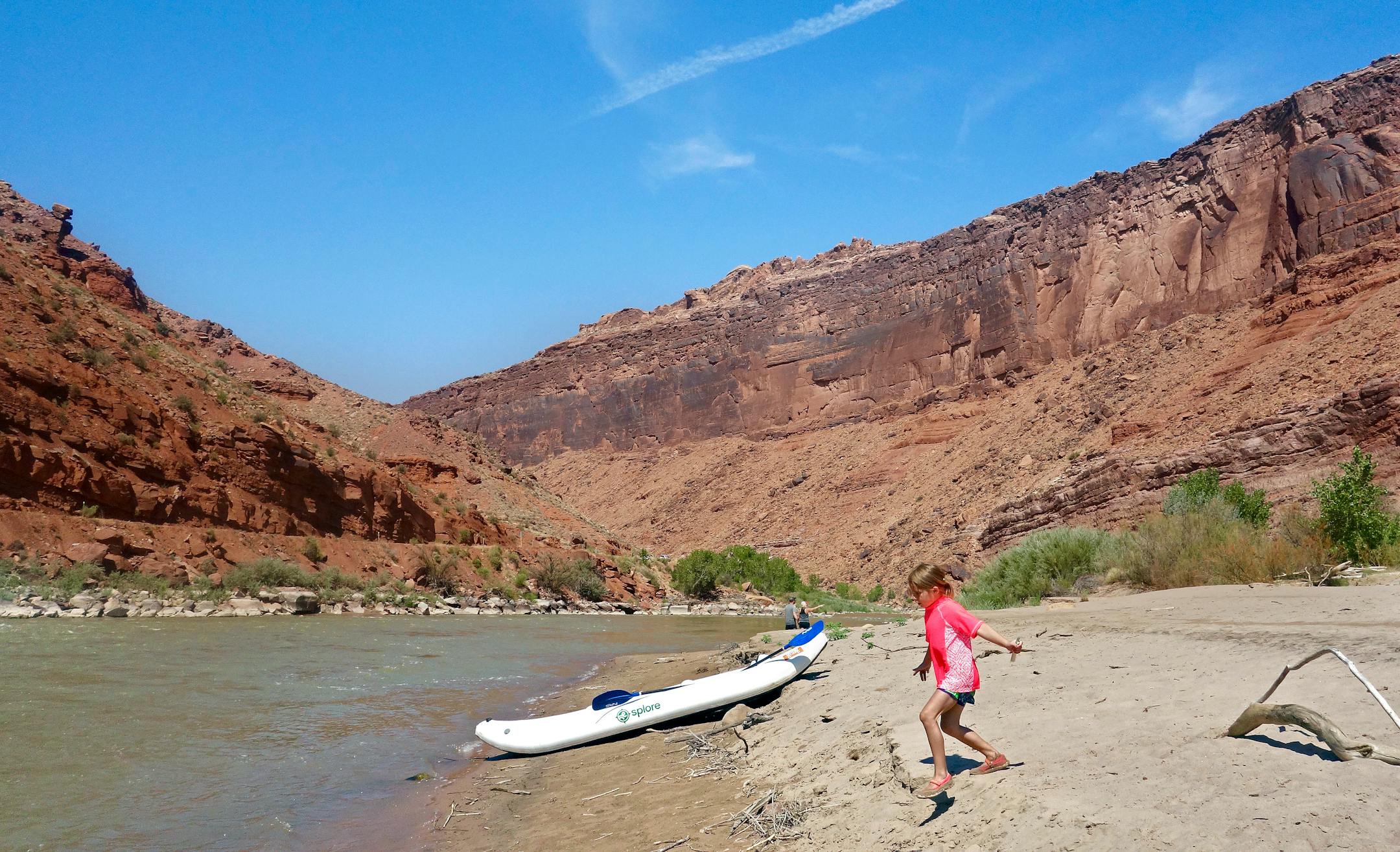When our group stopped for lunch on Day Two of our rafting trip. Faith Johnson of St. Francis, Minnesota, was first ashore to explore the hidden treasures of the river bottoms.