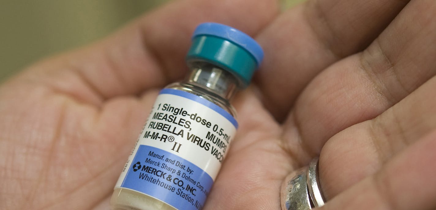 Dr. Shruti K. Gohil, associate medical director for epidemiology and infection prevention at UCI Medical Center, holds a dose of MMR, the vaccine against measles, mumps and rubella. (Ana Venegas/Orange County Register/TNS) ORG XMIT: 1163174 ORG XMIT: MIN1501282305177647