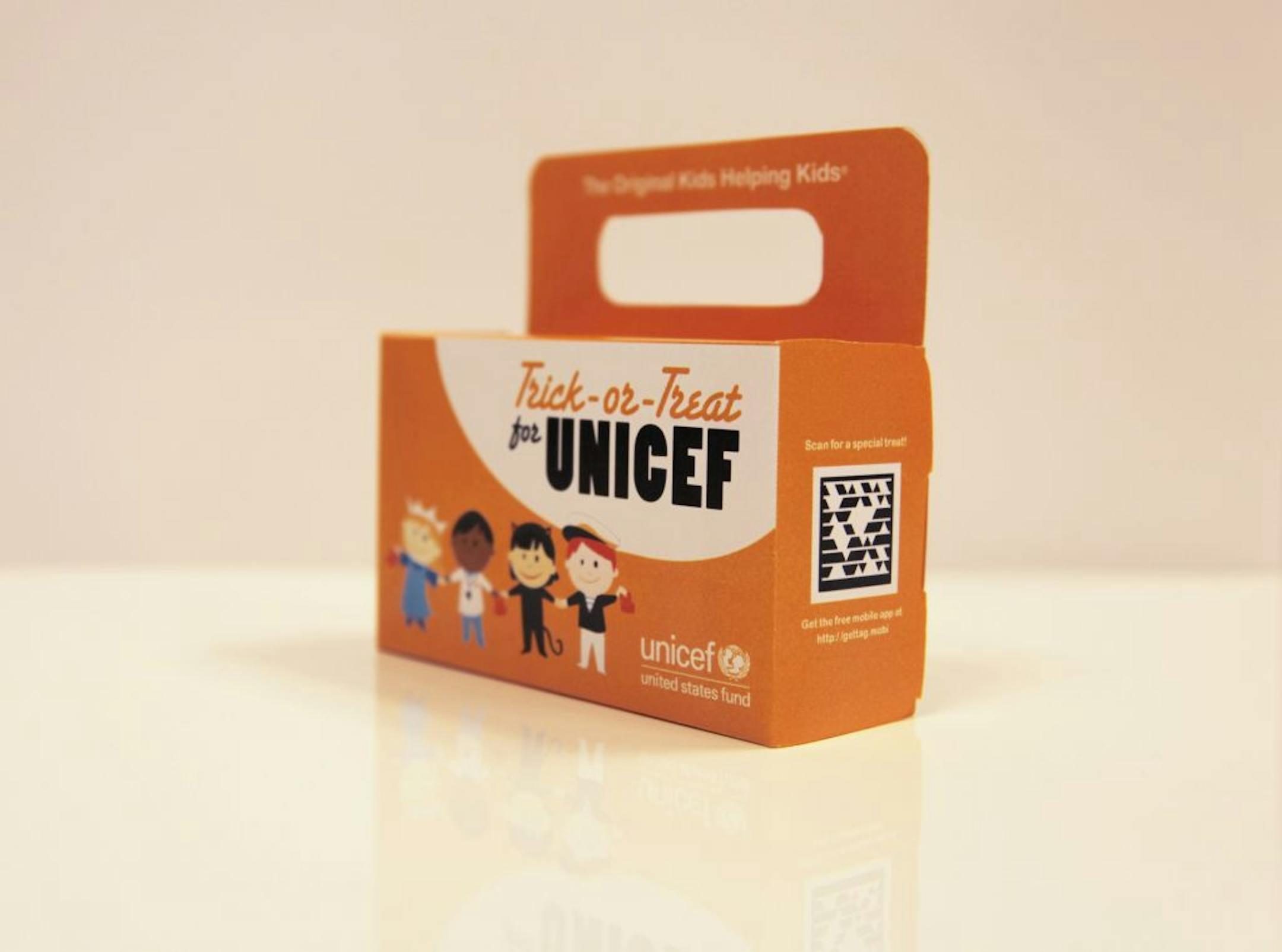 UNICEF Halloween donation box.