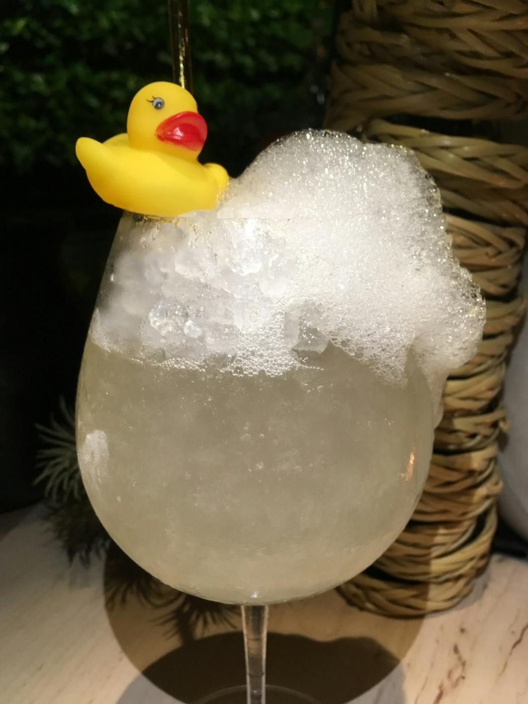 This cocktail comes with a rubber ducky.