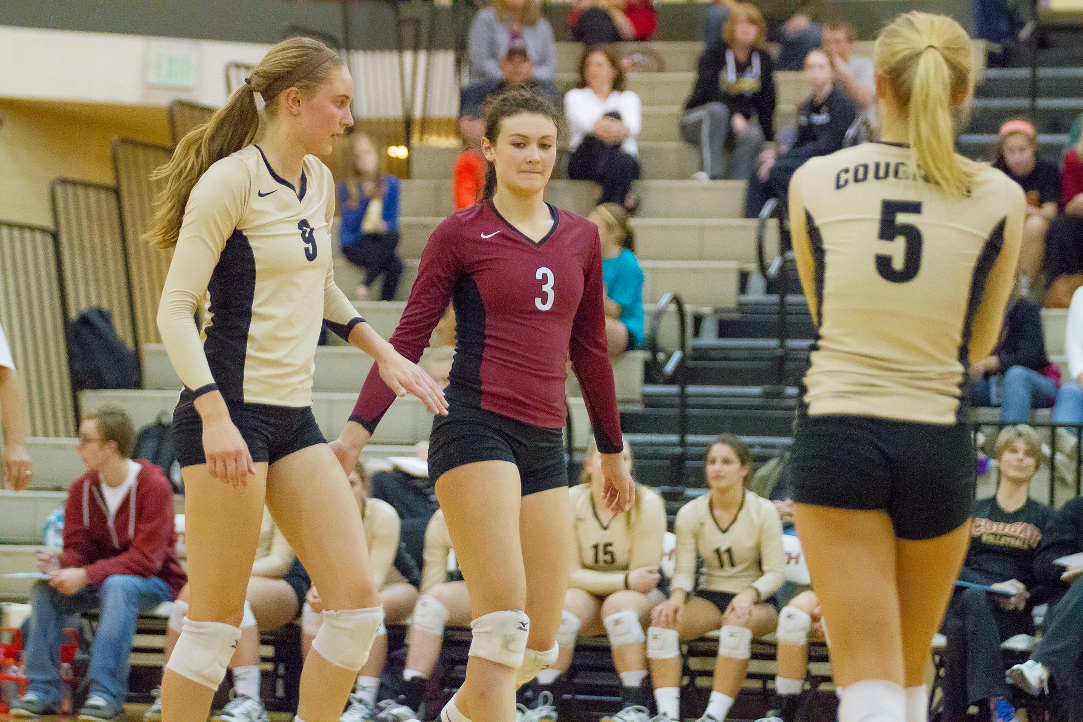 Jenny Moser (9) and Halle Johnston (3) helped Lakeville South to a 22-8 record last season. Moser, a junior who has commited to play at UCLA, and Johnston, who has commited to Iowa, return to lead the Cougars in 2015.