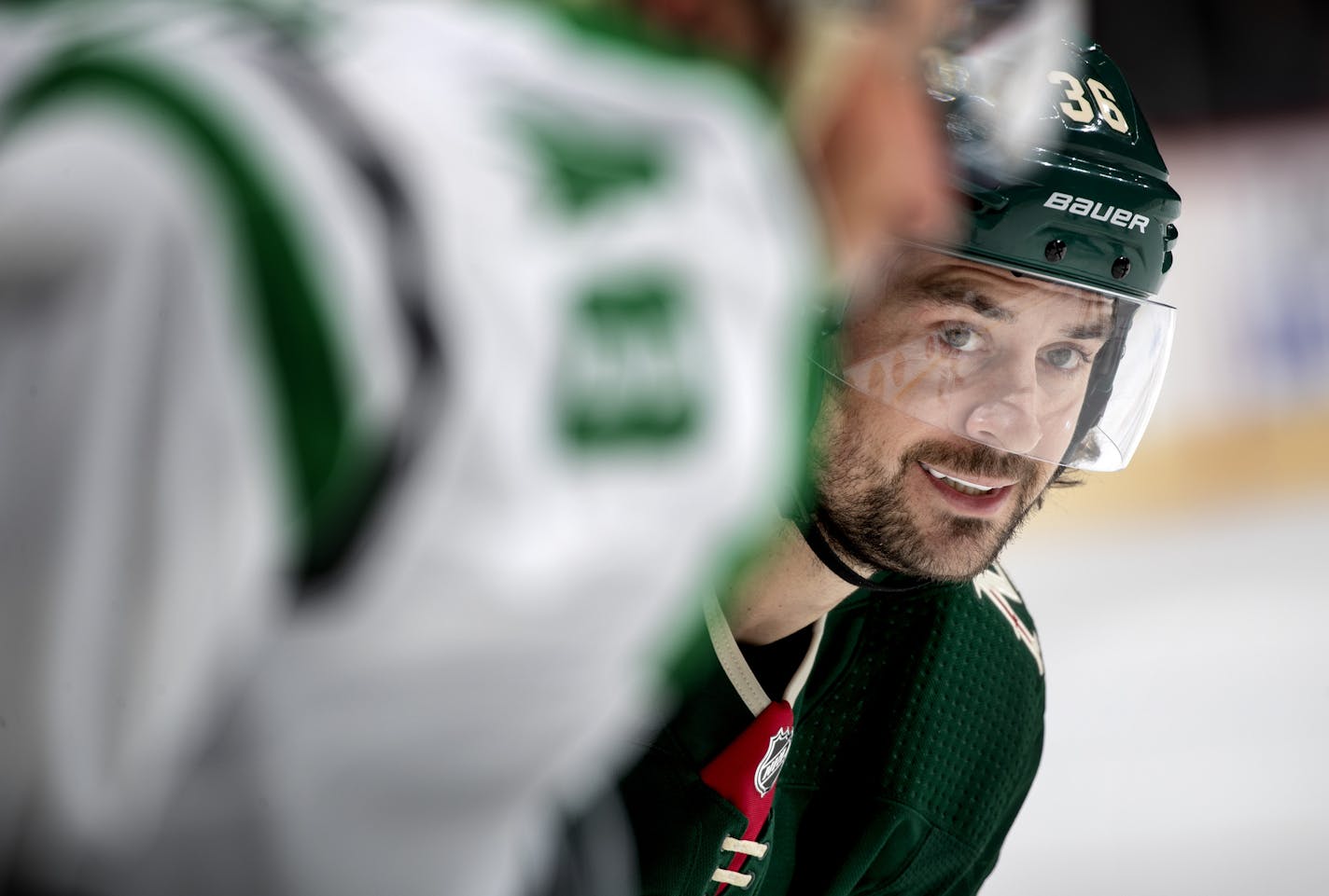 Matts Zuccarello (36) of the Minnesota Wild in the first period. ] CARLOS GONZALEZ • cgonzalez@startribune.com – St. Paul, MN – September 17, 2019, Xcel Energy Center, NHL Pre Season Hockey, Minnesota Wild vs. Dallas Stars