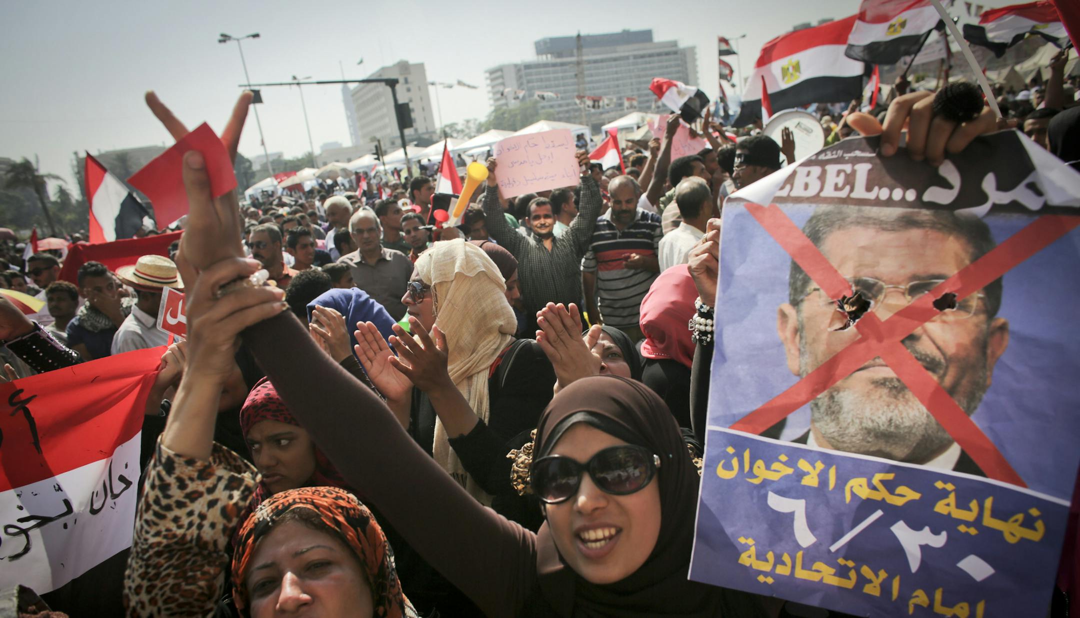 Protesters against Egyptian President Mohammed Morsi in Tahrir Square in Cairo, June 29, 2013. With a new wave of protests scheduled for Sunday, Egypt‚Äôs most respected Muslim cleric warned in a statement this weekend of potential ‚Äúcivil war." (Tara Todras-Whitehill/The New York Times)