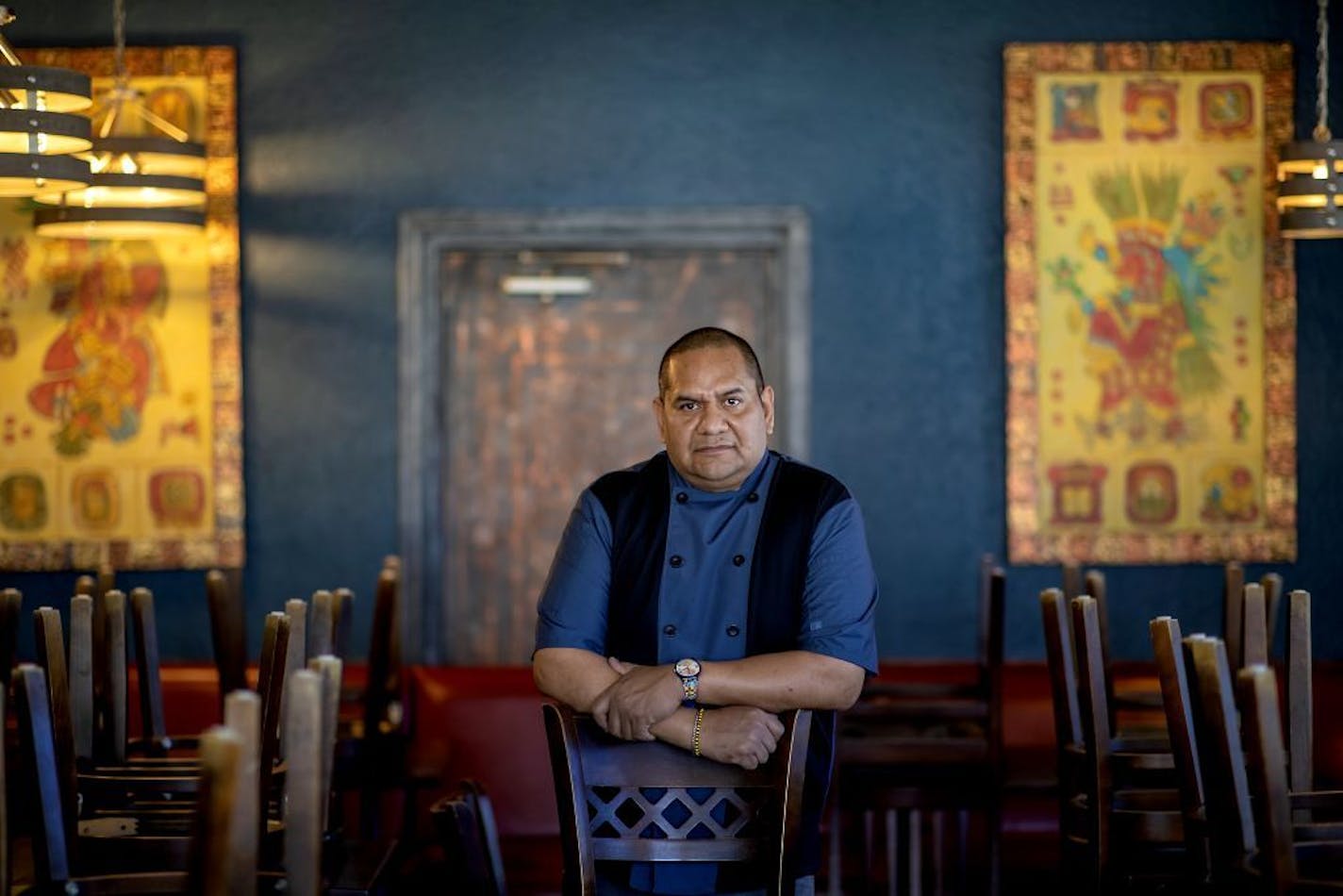 Hector Ruiz closed his 4 restaurants on March 15, but he recently started doing takeout at Cafe Ena - his flagship restaurant. Ruiz hopes to obtain at least $30,000 from the second round of financing for small businesses now that community lenders are getting a $60 billion chunk of money to lend out. Here, Ruiz is photographed inside Cafe Ena, Wednesday, April 22, 2020 in Minneapolis, MN.