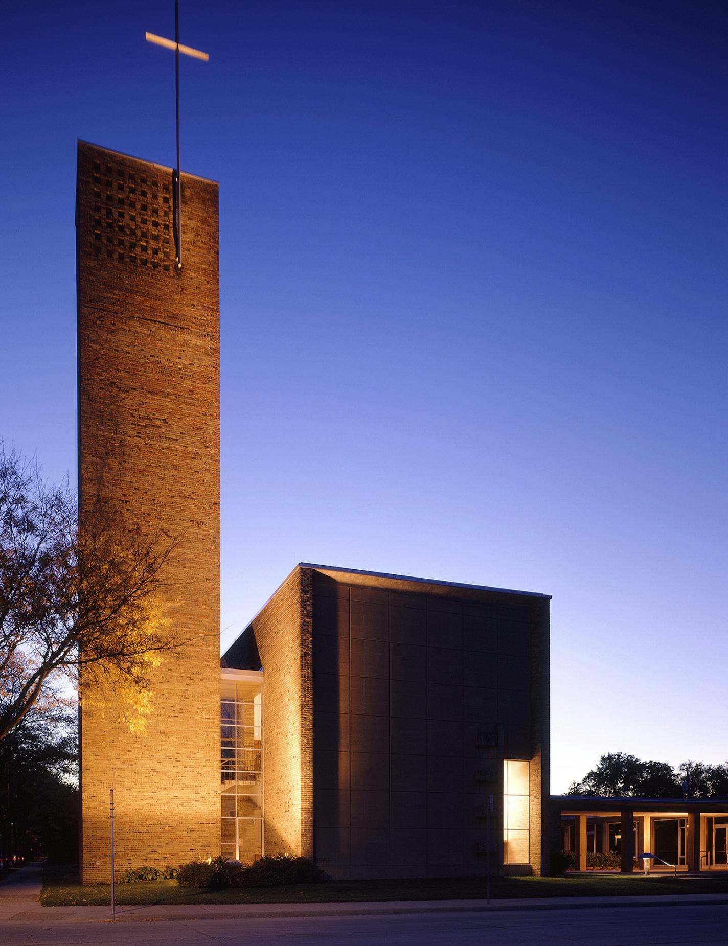 Credit: Peter J. Sieger Exterior view of Christ Church Lutheran, Mpls, MN designed by Eero Saarinen