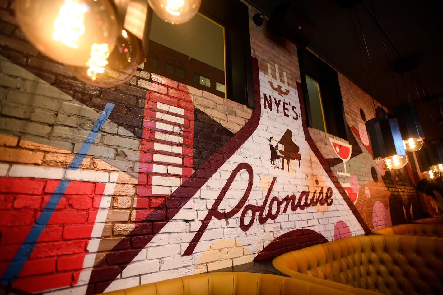 The mural at the new Nye's stretches the length of the restaurant.