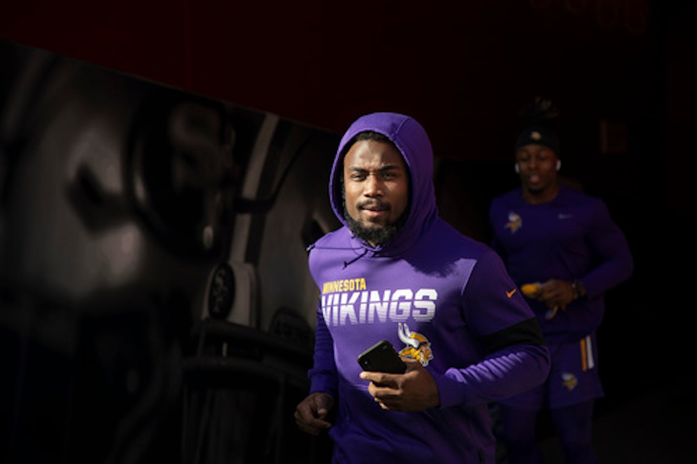 Minnesota Vikings running back Dalvin Cook (33) dashed on the field during warmups .] Jerry Holt • Jerry.Holt@startribune.com