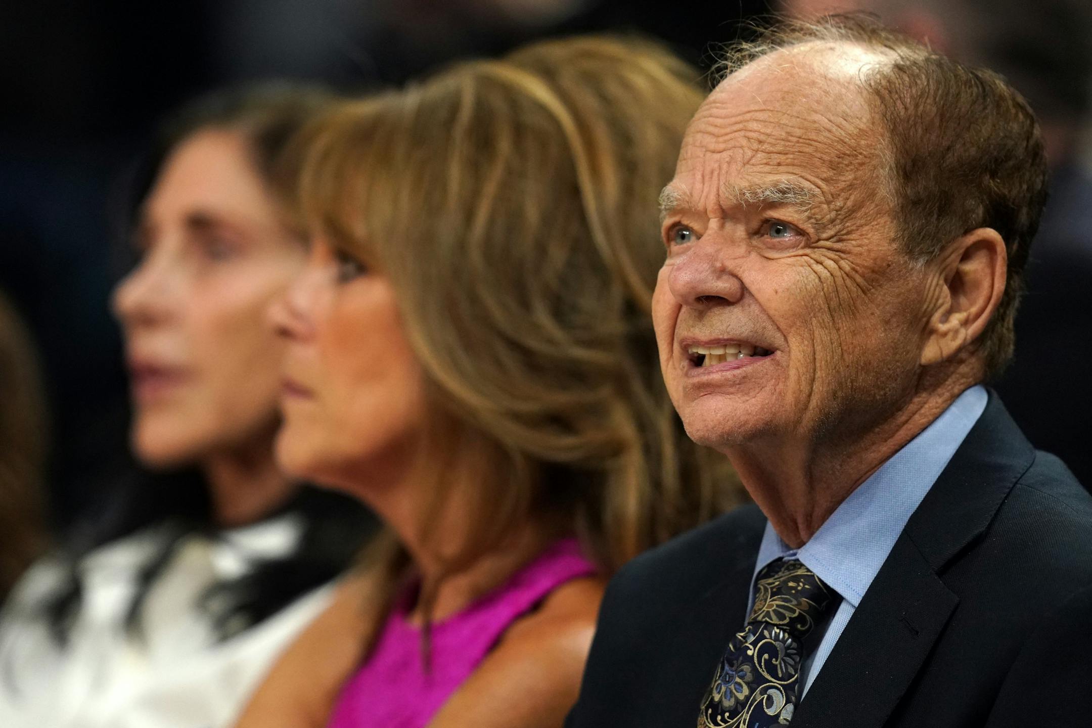 Minnesota Timberwolves owner Glen Taylor watched with his wife Becky in the first half.