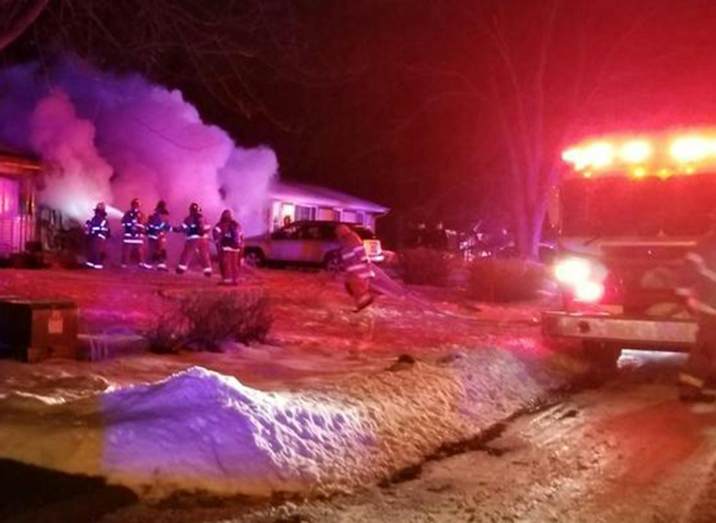 Maple Grove fire crews found heavy flames when they arrived on the 6700 block of N. Zinnia Lane and could not enter the home until they had fought the blaze from outside.