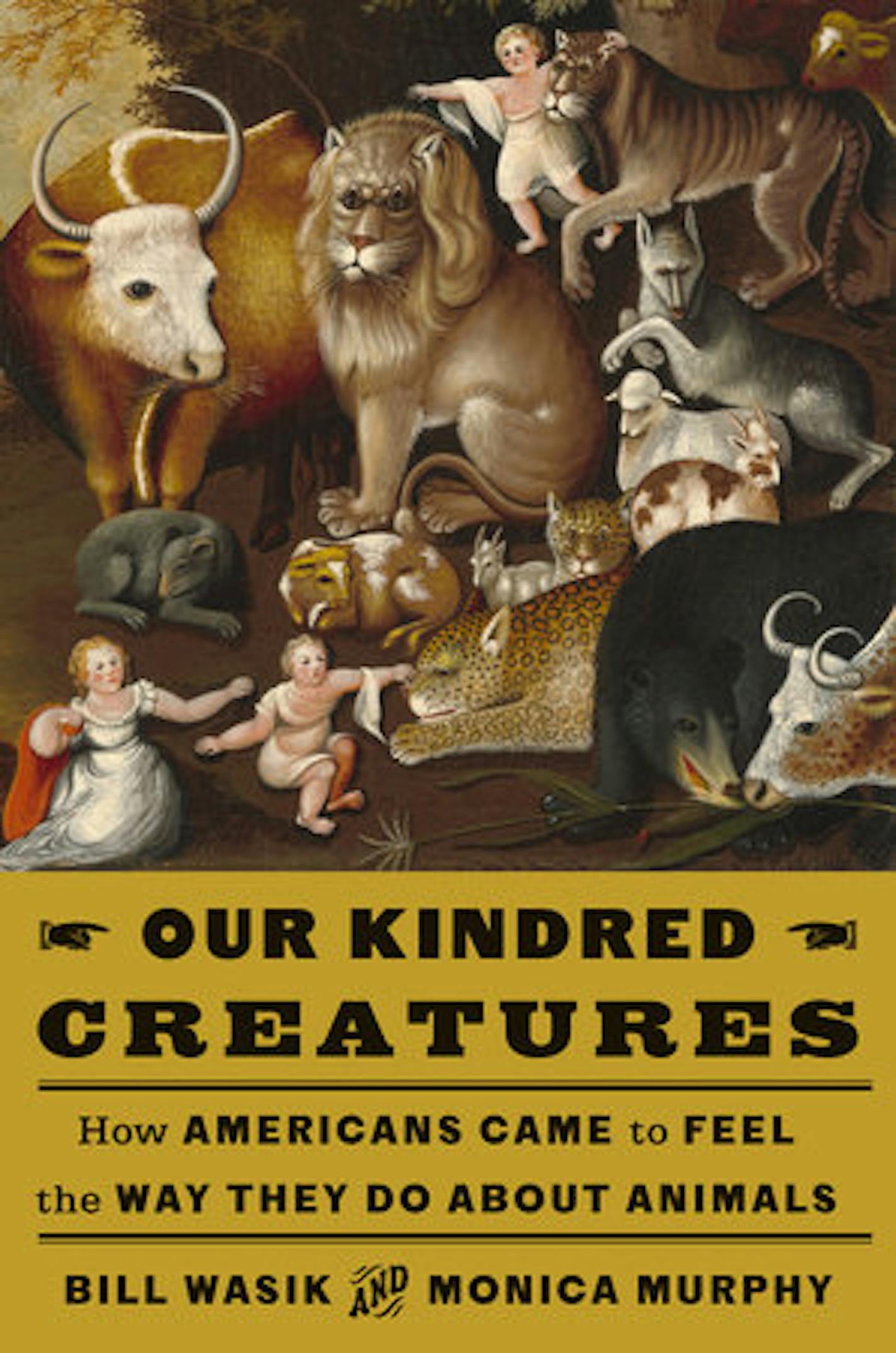 painting of animals on cover of "Our Kindred Creatures"