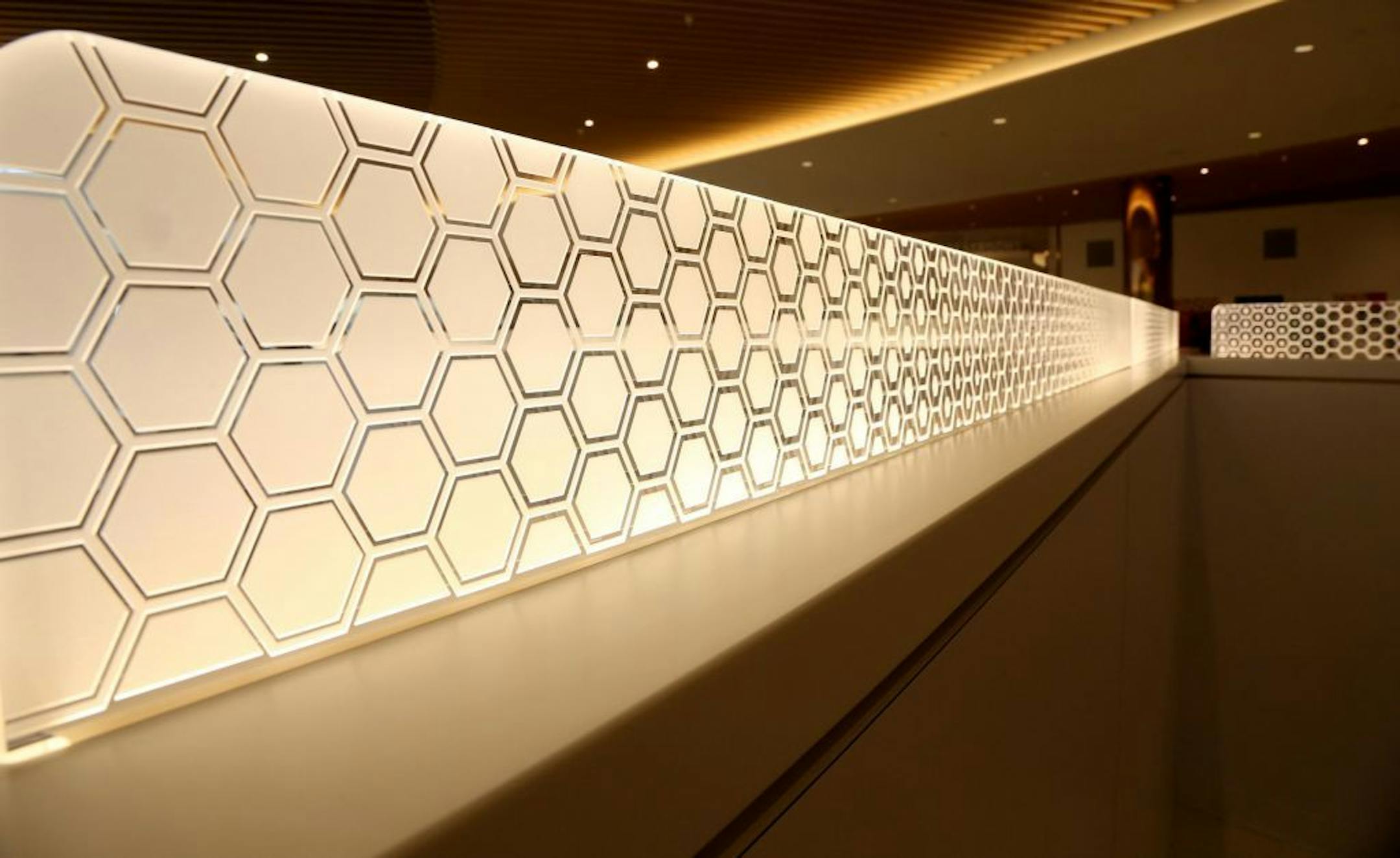 The new wing at the Mall of America has some illuminated accents.