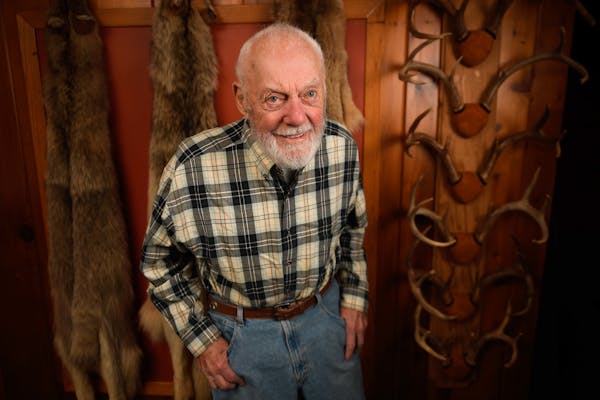 Retired Vikings head coach Bud Grant, photographed in his basement in December 2017