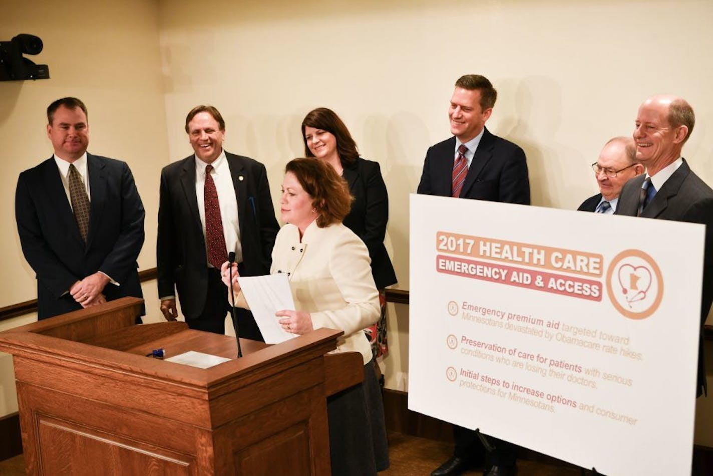 House and Senate Republican leaders including Speaker Kurt Daudt and Leader Paul Gazelka released details of their plan to relieve spiking insurance premiums for some Minnesotans.