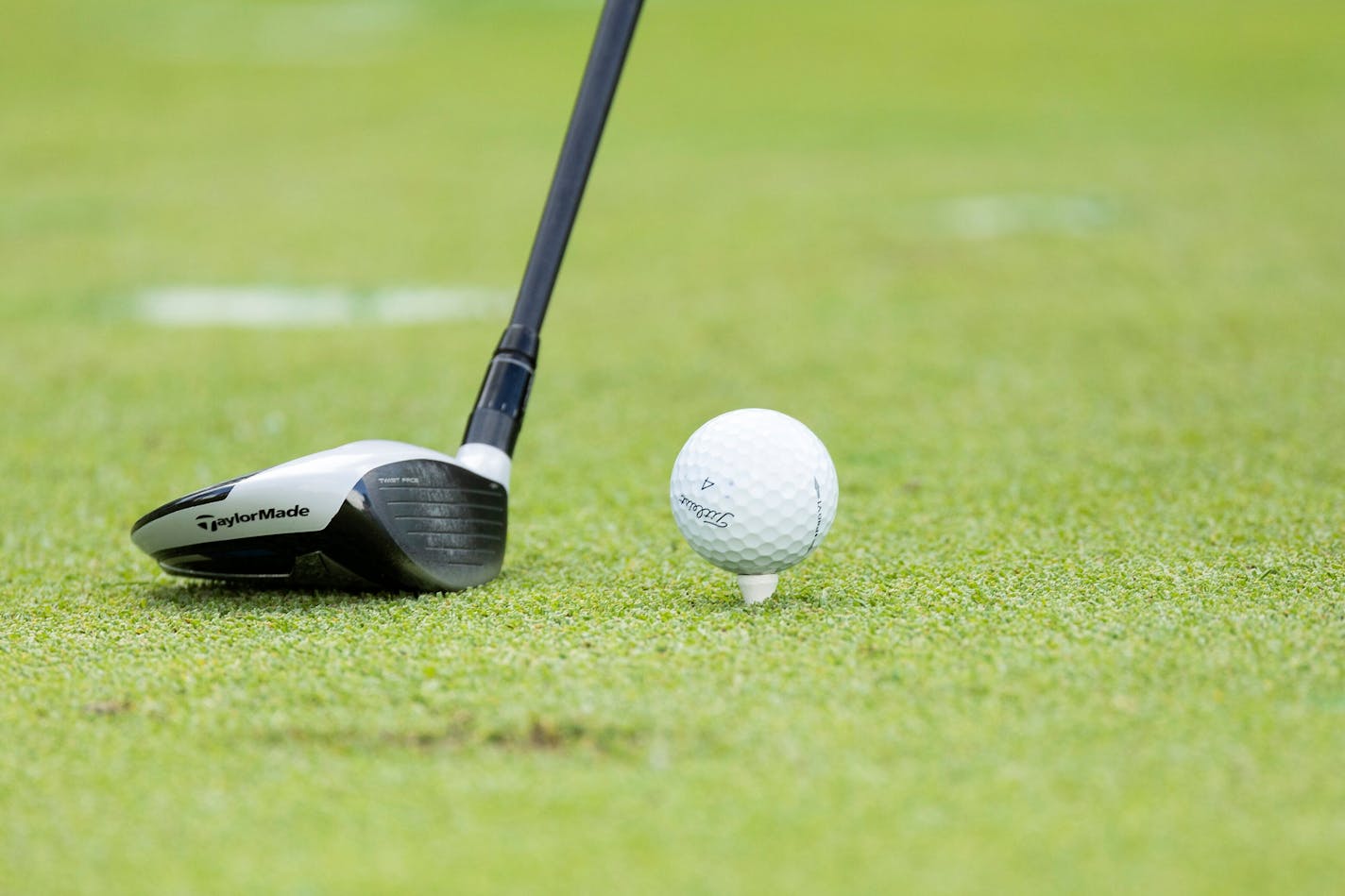 A golf ball seen during the final round of LIV Golf Singapore at the Sentosa Golf Club on Sunday, Apr. 30, 2023 in Sentosa, Singapore. (Photo by Scott Taetsch/LIV Golf via AP)