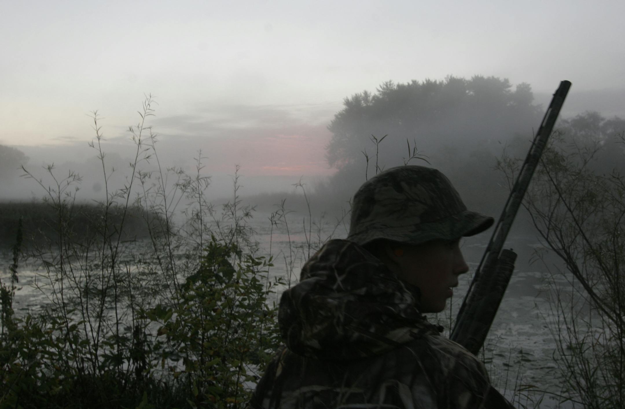 A young duck hunter at dawn last month. Star Tribune photo by Doug Smith