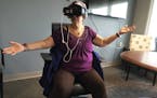 Ebenezer resident Sol Sepulveda, 64, said watching scenes of nature and people playing at the beach in the virtual-reality system left her feeling hap