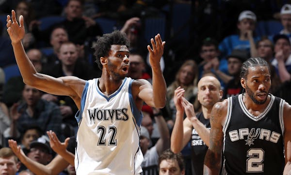 Andrew Wiggins (22) reacted after being called for a foul in the third quarter.