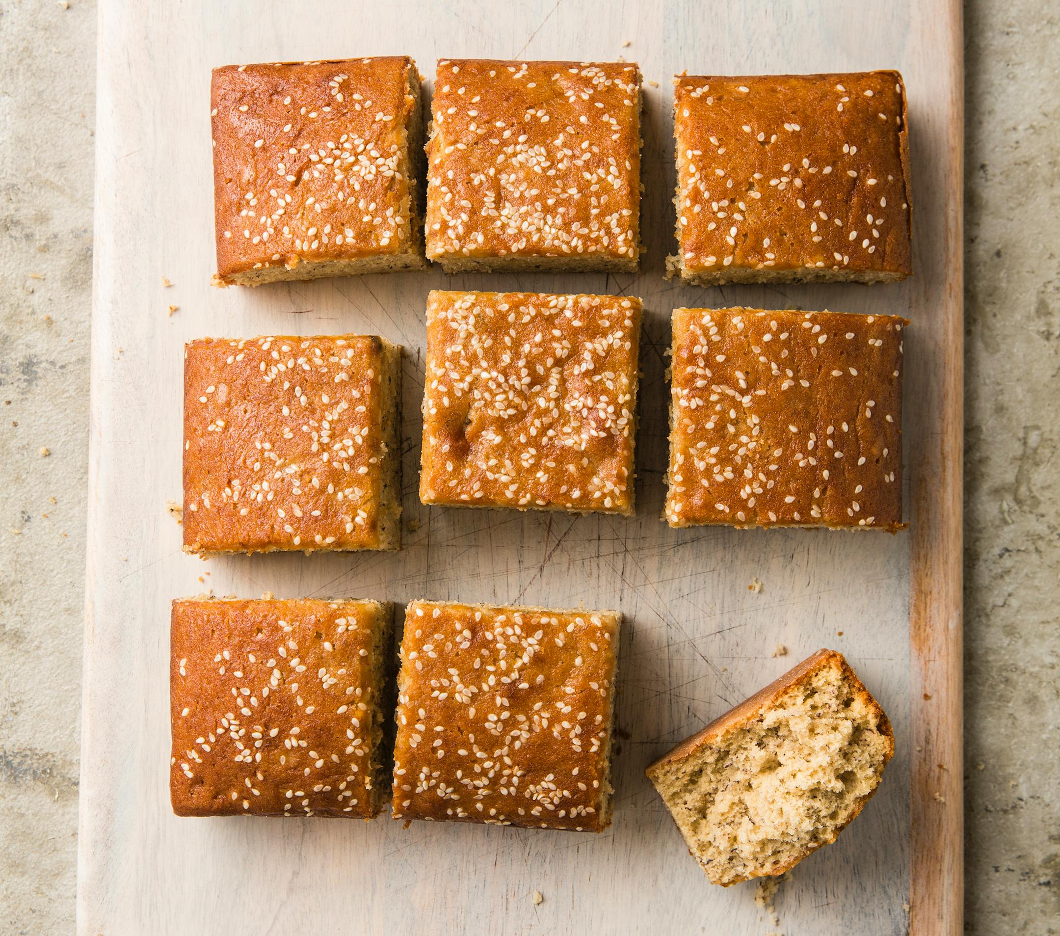 Tahini Banana Snack Cake from America's Test Kitchen's "Modern Pantry" Credit Joe Keller, Keller + Keller.