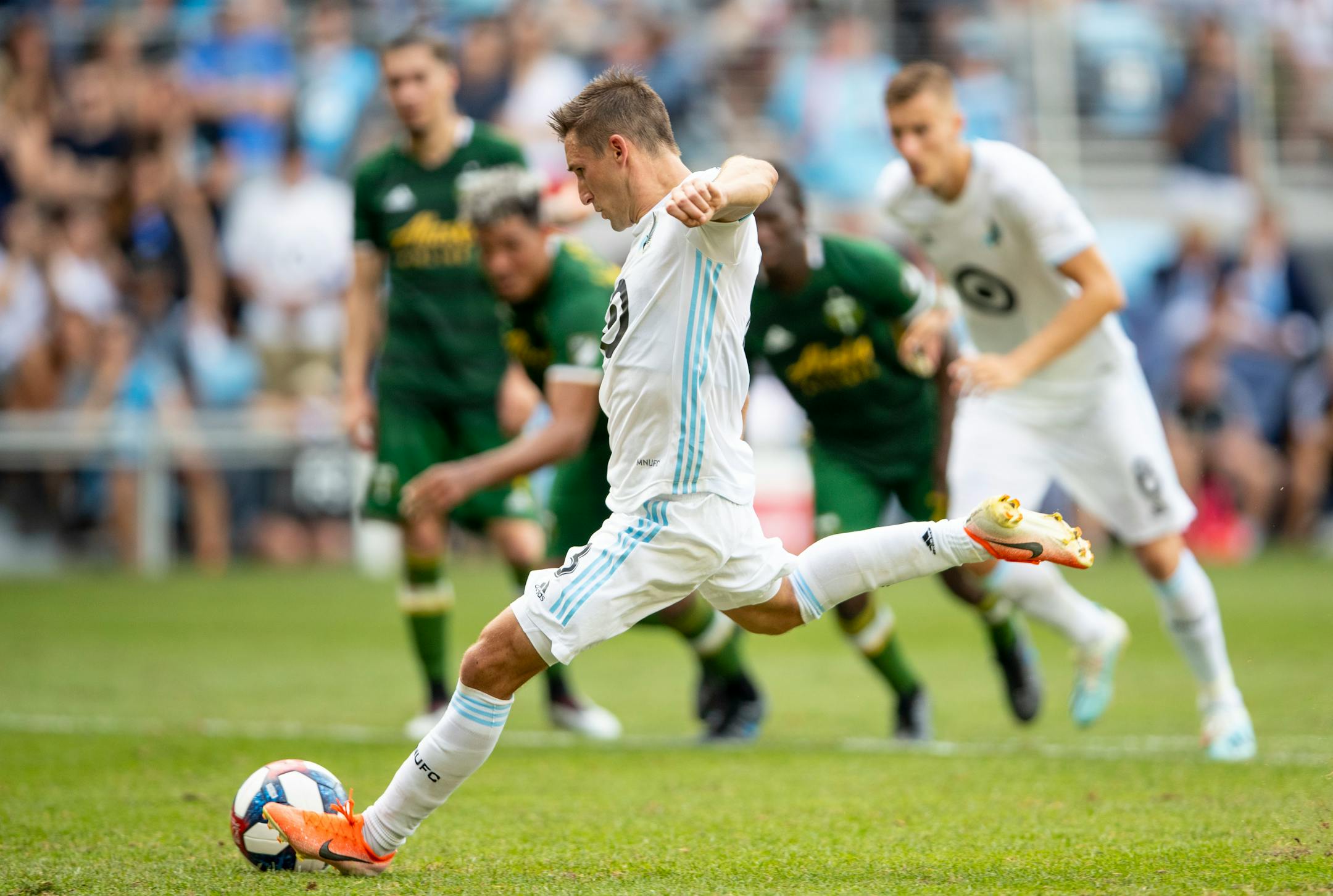 Minnesota FC midfielder Ethan Finlay converted a penalty kick in the 90th minute to lift the Loons over Portland FC 1-0 at Allianz Field on Sunday.
