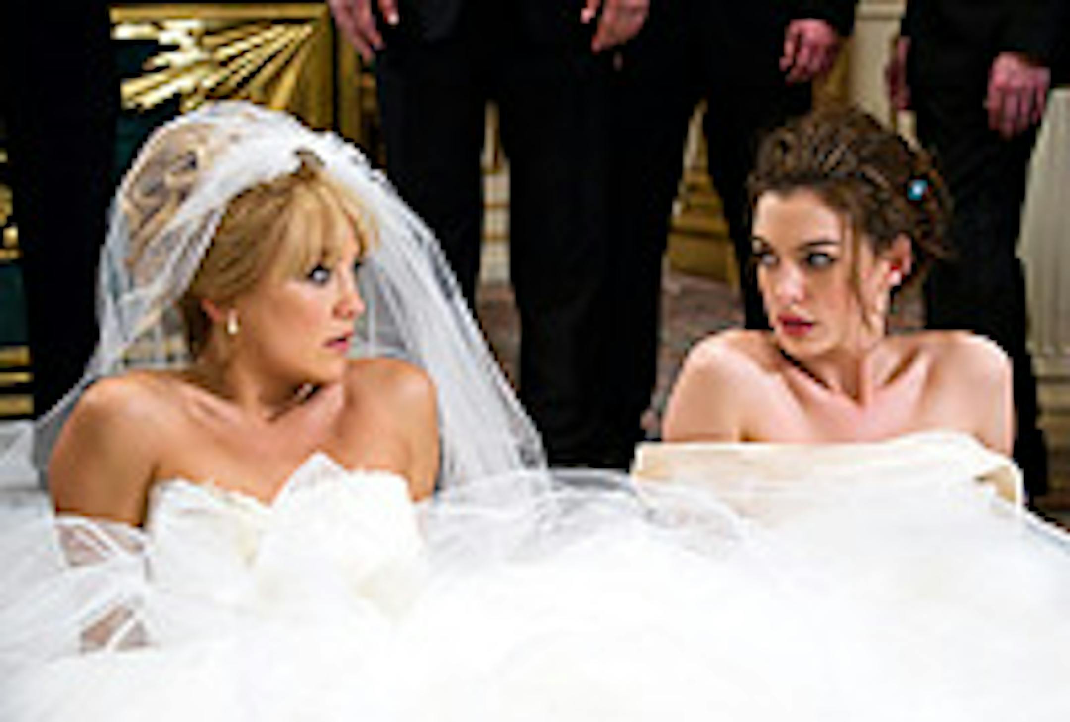 Kate Hudson and Anne Hathaway square off in "Bride Wars."