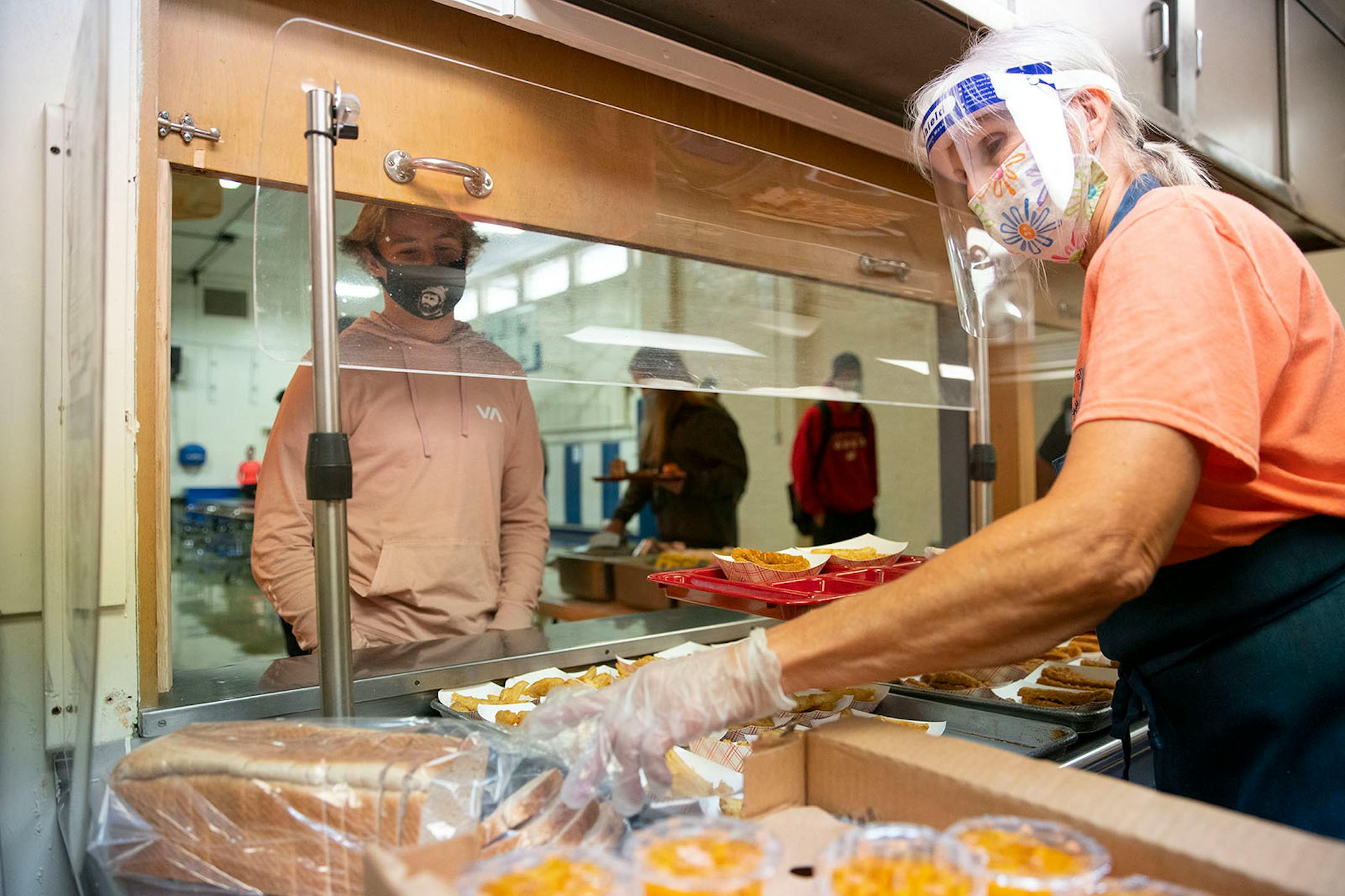 Carlton High School students ranging from ninth to twelfth grade stood in line for lunch in the cafeteria on Tuesday.