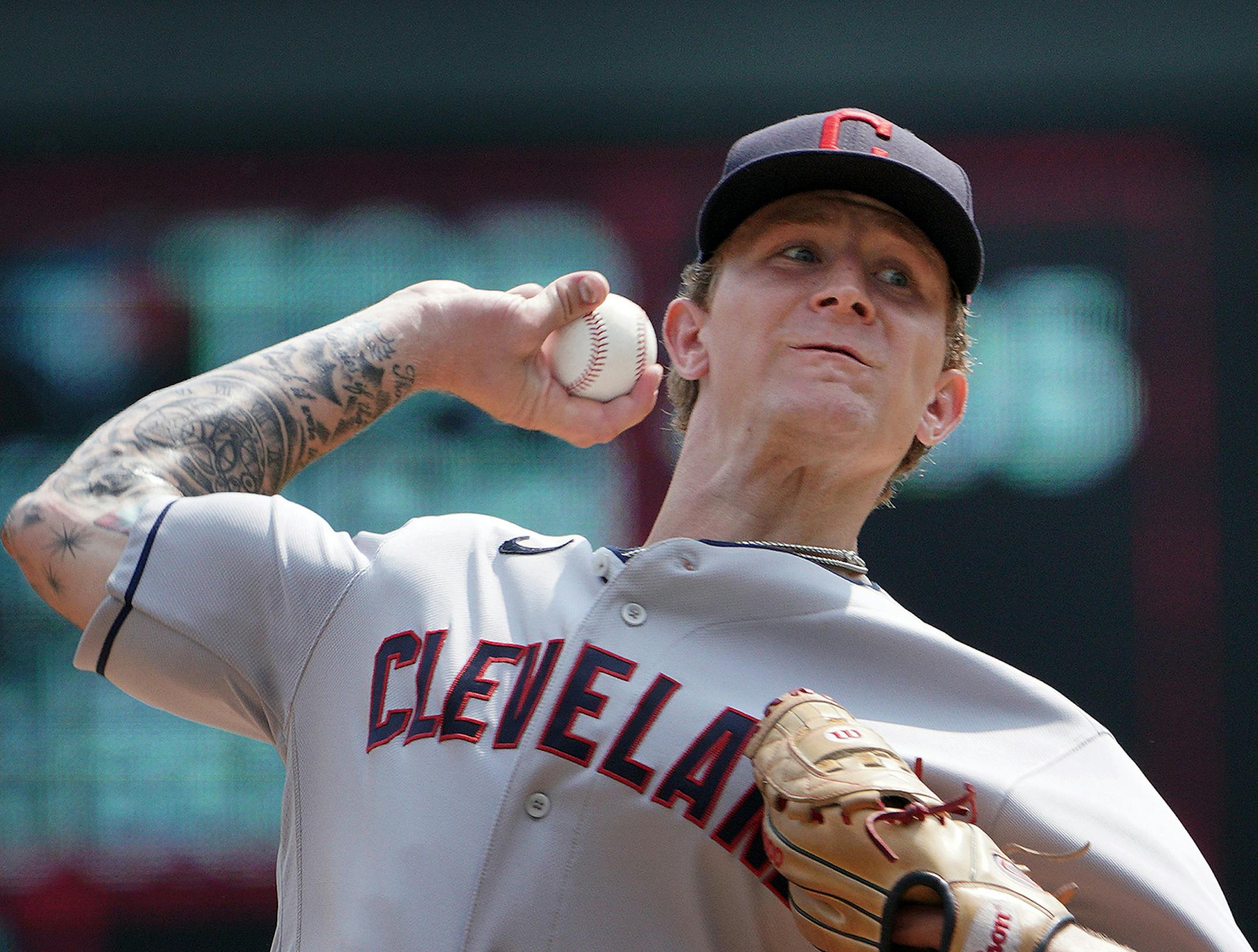 Cleveland starting pitcher Zach Plesac.
