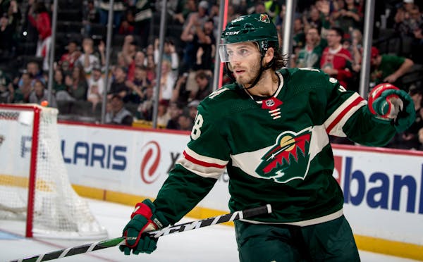 Ryan Hartman had a nice debut for the Wild on Tuesday night, scoring the team's only goal in an overtime loss to Dallas.