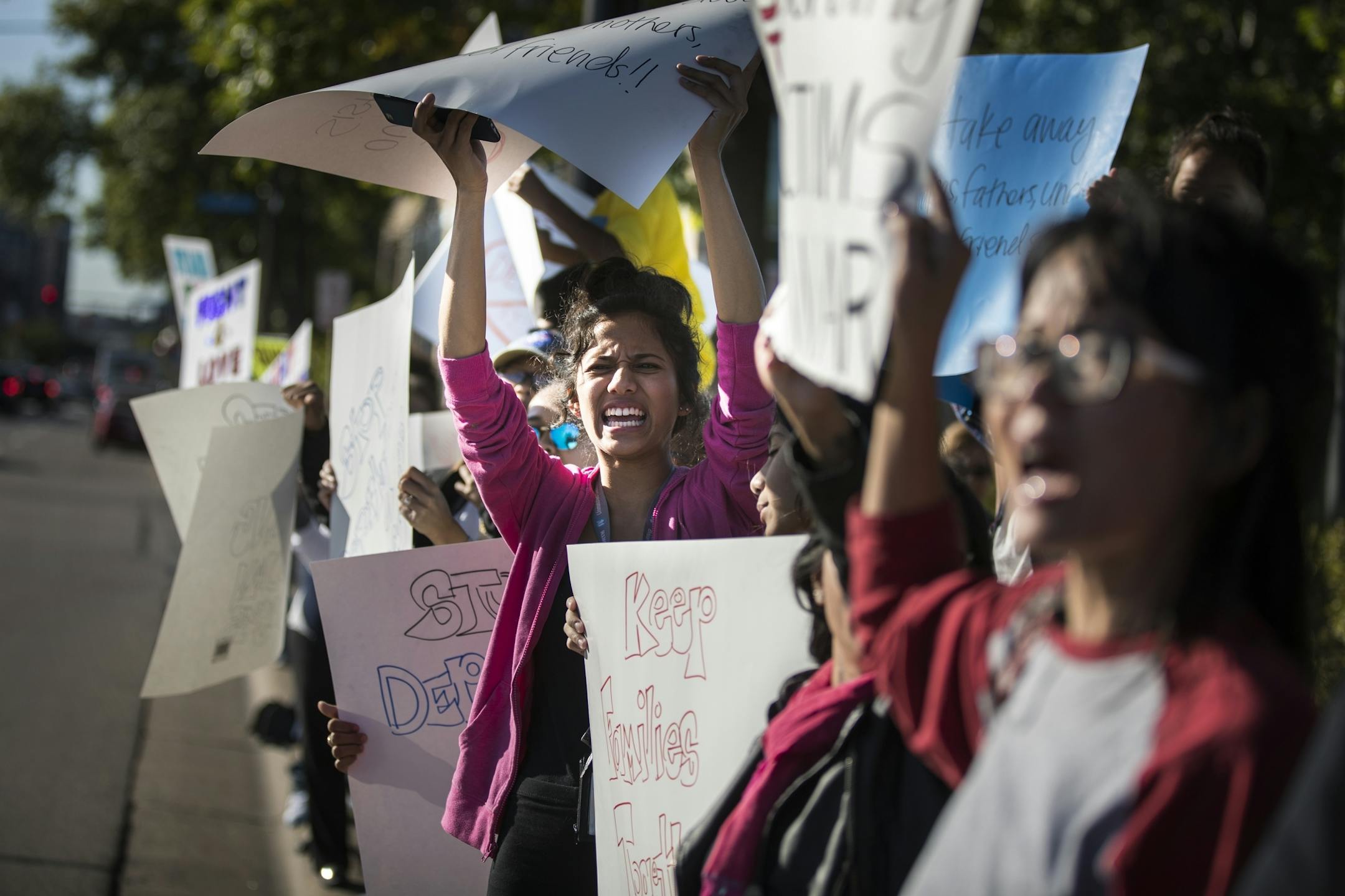 Supporters rally to try to stop deportations of Cambodian refugees detained by ICE last month.