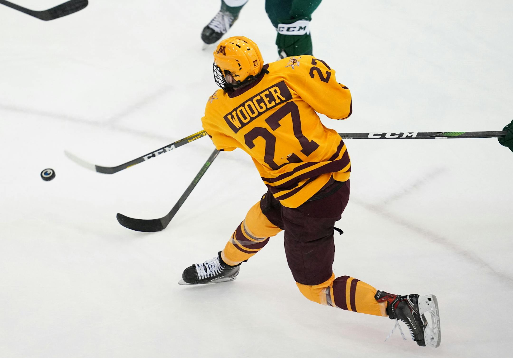 Gophers forward Blake McLaughlin (27) scored the game winning goal on an outside shot past Beavers goaltender Zach Driscoll (33) in the third period. ] ANTHONY SOUFFLE &#x2022; anthony.souffle@startribune.com The University of Minnesota Golden Gophers played the Bemidji State Beavers in an NCAA men's hockey game Saturday, Dec. 28, 2019 at the 3M Arena at Mariucci in Minneapolis.