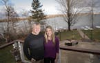 Kurt and Lindsey Carpenter posed for a photo on their deck that overlooks Goose Lake in White Bear Lake, Minn., on Thursday, November 21, 2019. The co
