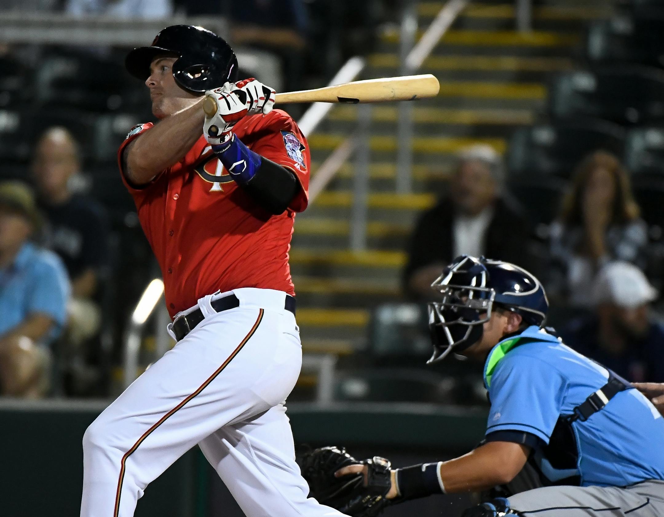 Twins infielder Matt Hague doubled in the bottom of the ninth inning.