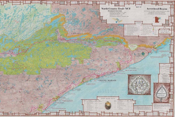 Keith Myrmel's latest creation is a map of the North Country Scenic National Trail (and related trails and regions) in Minnesota.