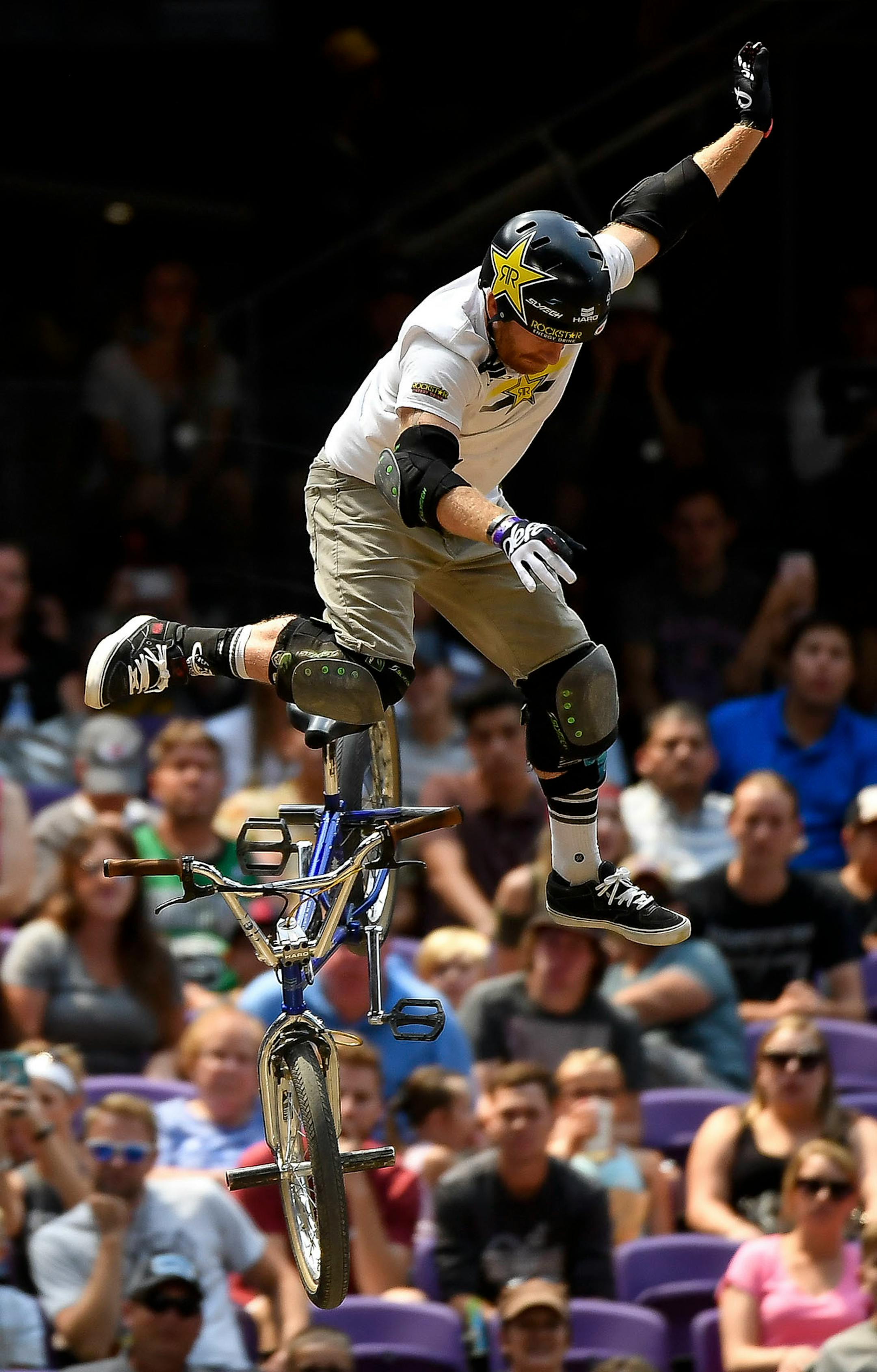 BMX legend Ryan Nyquist lost control of his bike during his second run in the BMX dirt finals Sunday.