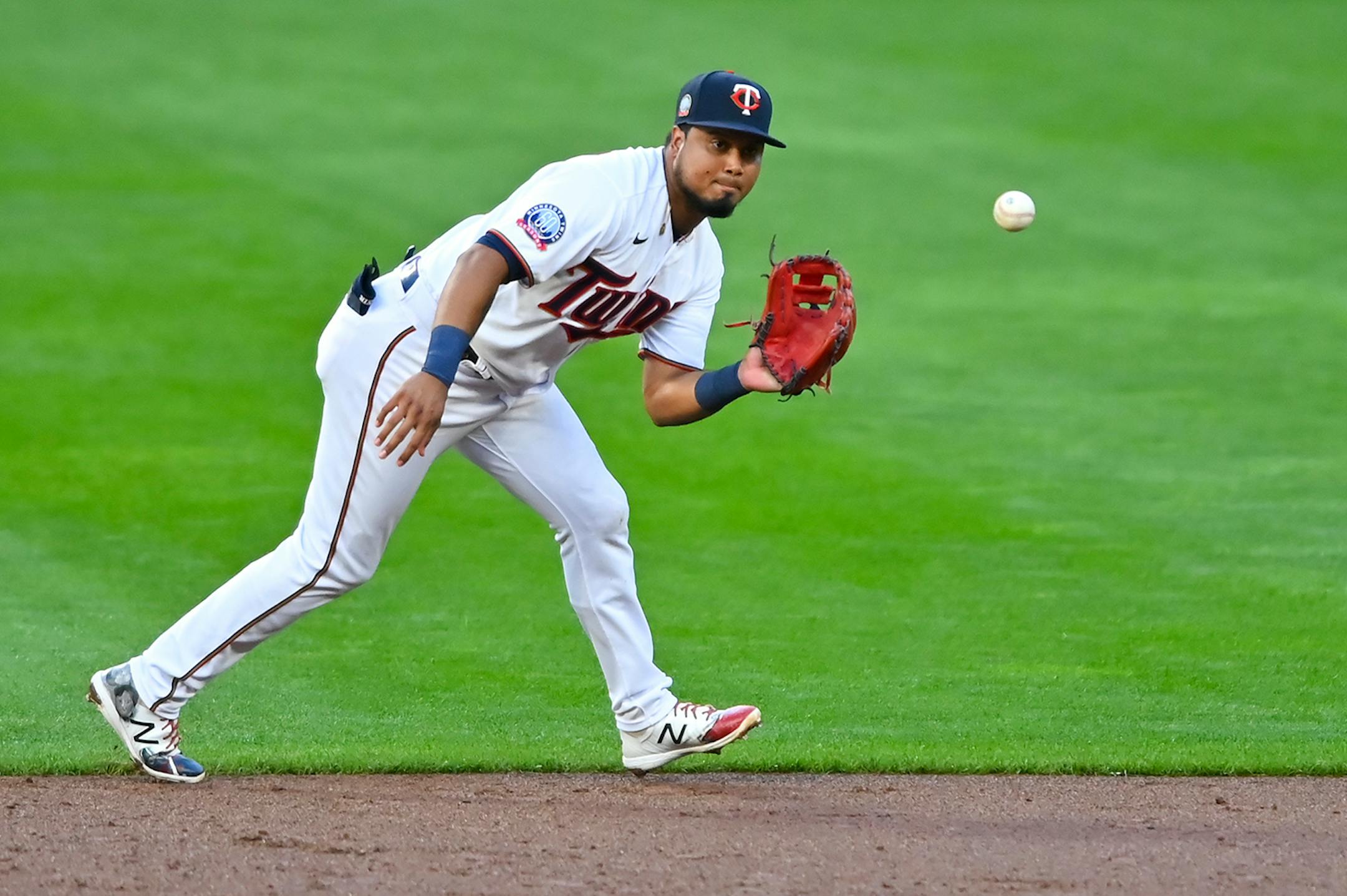 Milwaukee Brewers left fielder Ryan Braun (8) grounded out to Minnesota Twins second baseman Luis Arraez (2) in the top of the second inning.
