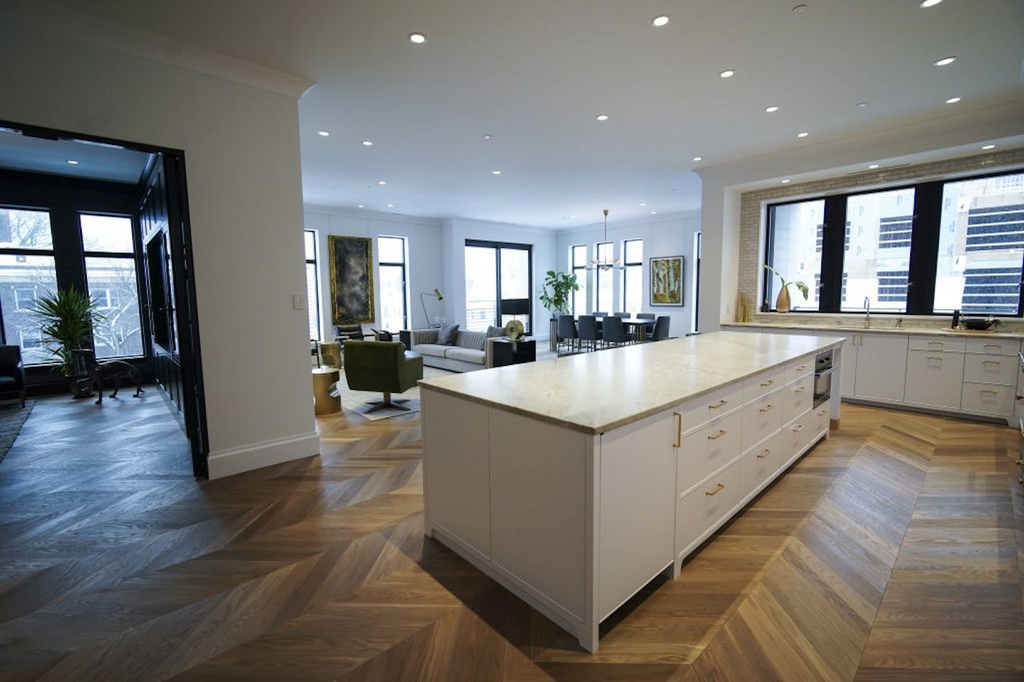 The kitchen at in the model condo at Grave's Hospitality in Minneapolis, Minn., on Wednesday, November 13, 2019. Jim Graves is the owner of the building that has high-end condos.