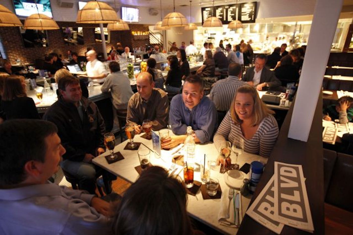 The popular bar area at Blvd Kitchen & Bar.